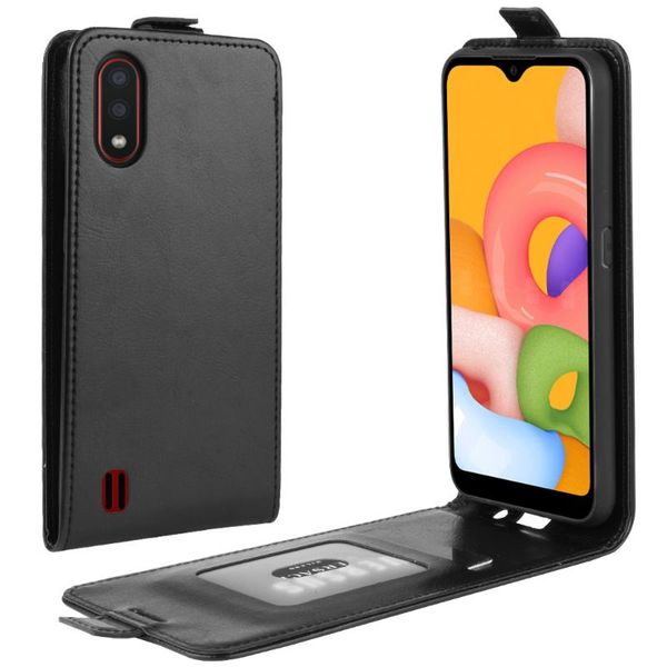 

for galaxy a01 cell phone upright vertical flip leather case card slots po frame cover holster fundas cases