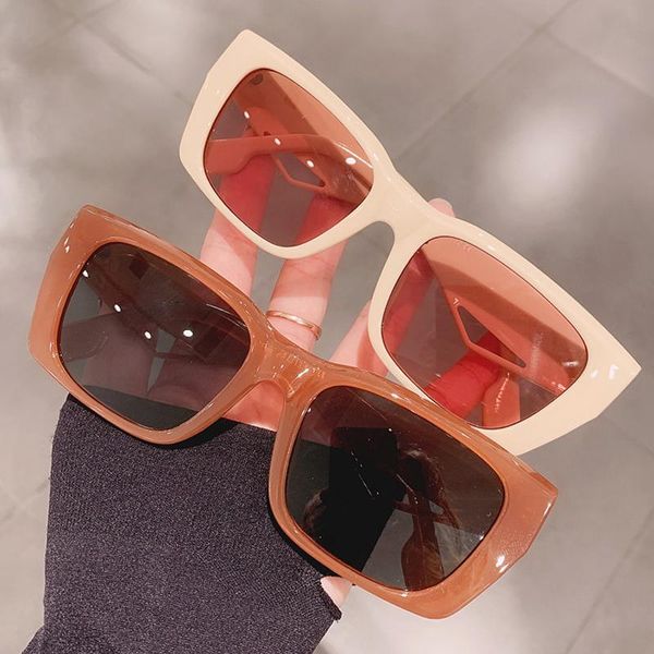 

sunglasses wide leg square for women 2021 beige blue gradient sun glasses female elegant uv400 shades black, White;black