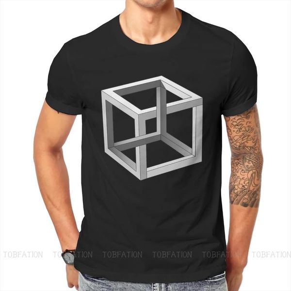 

men's t-shirts mind blowing escher unique tshirt cube abstraction hip hop graphic t shirt stuff, White;black