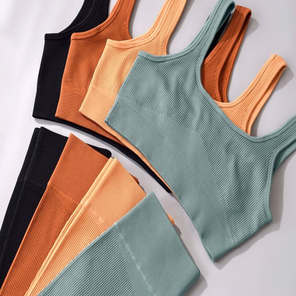 

womens tracksuits fitness two piece set 2 workout clothes leggings sports bra long pant backless exercise clothing bodybuilding slim suits, Gray