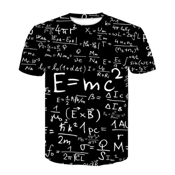 

men's t-shirts 2021 summer men and women 3d physical formula math printing t-shirt casual fashion personalized clothing 110/6xl, White;black