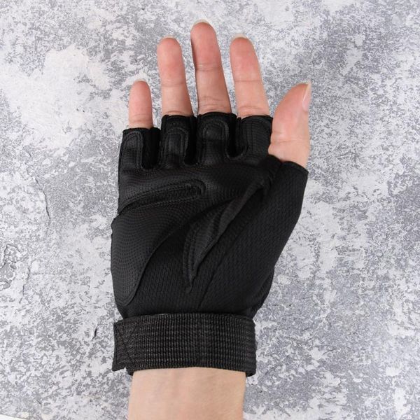 

cycling half finger summer sports shockproof breathable bike gloves for men women(black/l)