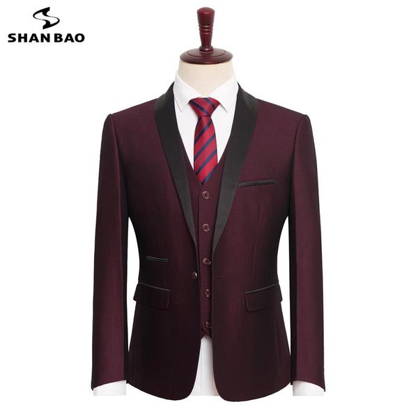 

men's suits & blazers shan bao 2021 autumn brand plus size loose business casual suit jacket wedding banquet youth purple black, White;black