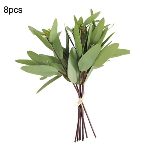 

gift wrap 8 pcs artificial plant eucalyptus leaf green wedding home decoration