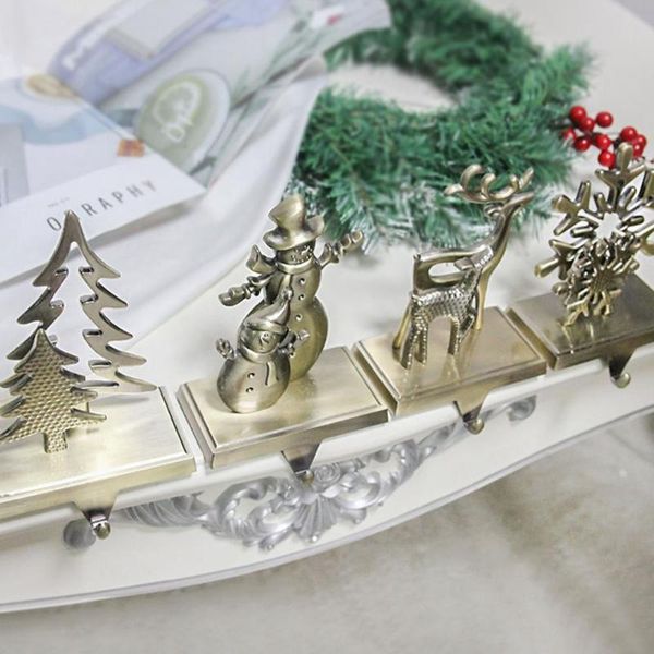 

christmas decorations nordic delicate sturdy no nails snowman pattern fireplace stockings hook hanger for kitchen