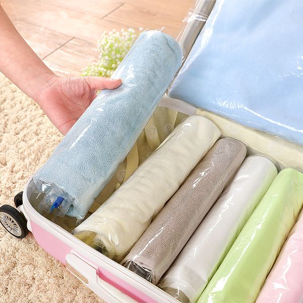 

compression vacuum travel bag clothes storage foldable bag plastic clear duffle bags