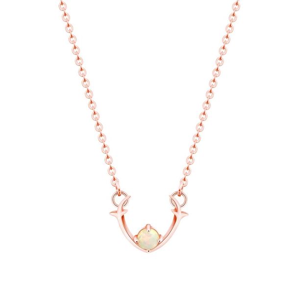 

pendant necklaces fashion vintage jewelry dainty stone deer antler necklace for women cute long chain girls wedding gifts, Silver