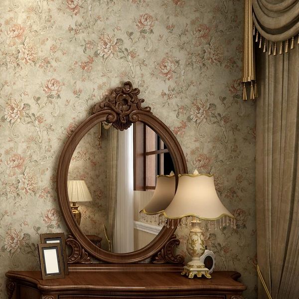 

wallpapers wall cloth seamless american bedroom room idyllic flower mottled high-end covering fabric guest restaurant retro villa