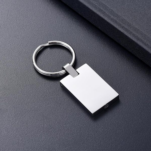 

pendant necklaces ljk2100 blank polishing stainless steel cremation key chain with screw to keep your loved ones ashes safe, Silver