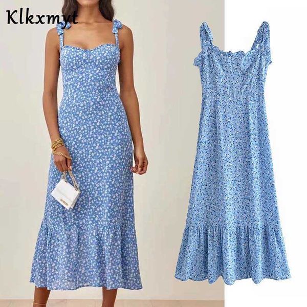 

klkxmyt za dress women print sling midi woman backless width strap summer es sleeveless beach sundress 210527, Black;gray
