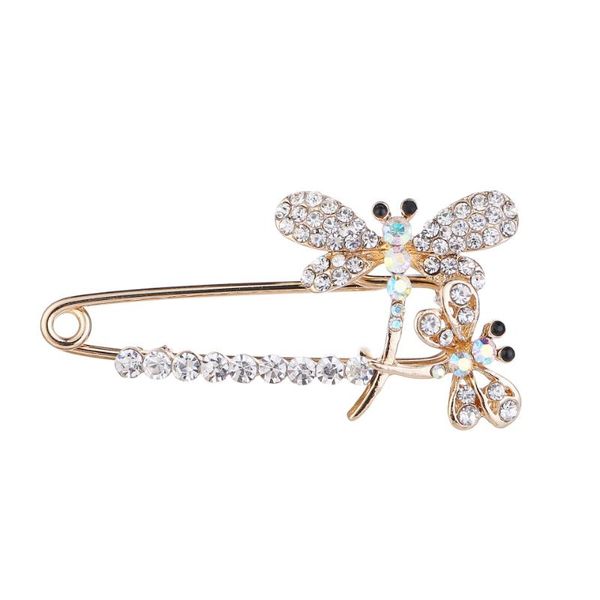 

pins, brooches high-grade dragonfly insect crystal rhinestone large lapel pins sweater shawl cardigan buckle women korean accessories, Gray