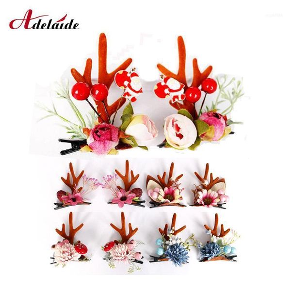 

christmas decorations hair accessories deer horn clips headband children girls antlers hairpins headdress for ornaments gift1