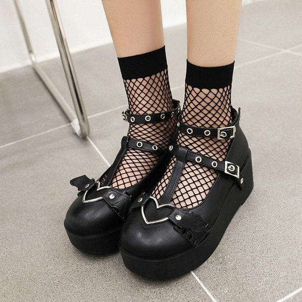 

dress shoes spring 2021 sandals mary jane buckle muffins shoe large size shallow mouth summer heels round toe flat big girls high, Black