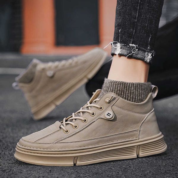 

martin boots men's high british winter military boots men's middle help work shoes desert, Black