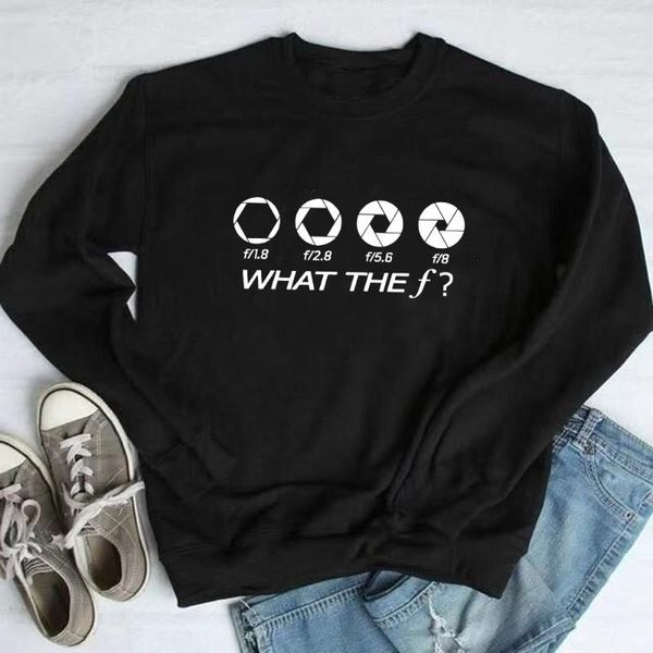 

women's hoodies & sweatshirts what the f dslr camera plus velvet sudaderas mujer harajuku sweatshirt women hoodie loose casual tracksui, Black
