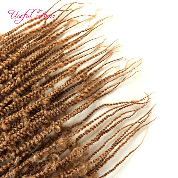

3s butterfly box braids crochet hair 18 inch 100% handmade pre looped locs crochet braids 12 strands/pack ombre brown synthetic crochet hair, Black