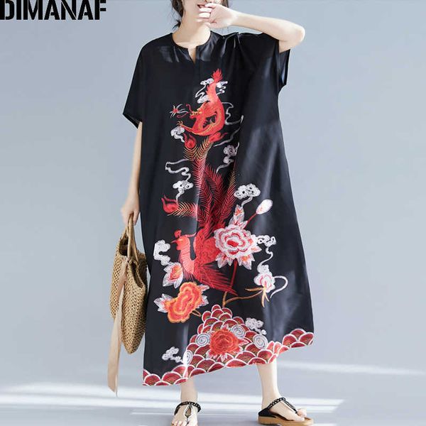 

plus size women maxi dress chiffon print summer sundress big female elegant vestidos loose vintage lady 6xl 210531, Black;gray