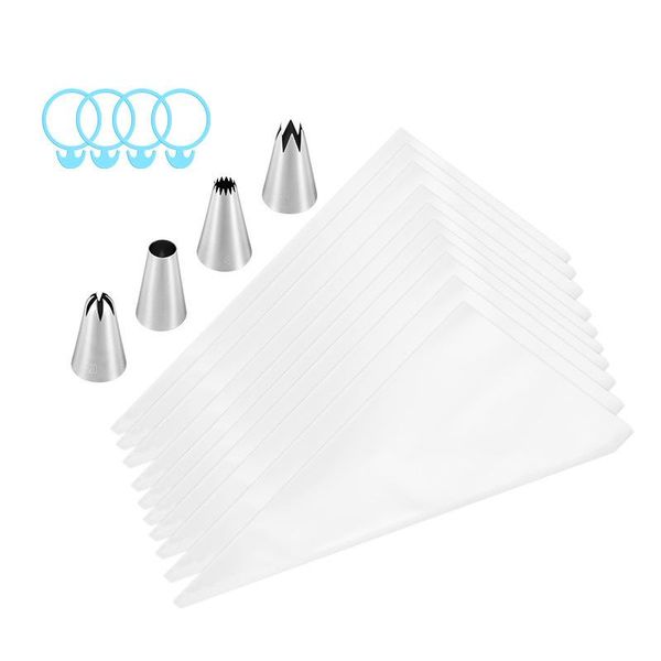 

baking & pastry tools 18pcs reusable bags nozzle set bag tips kitchen diy cake icing piping cream decorating
