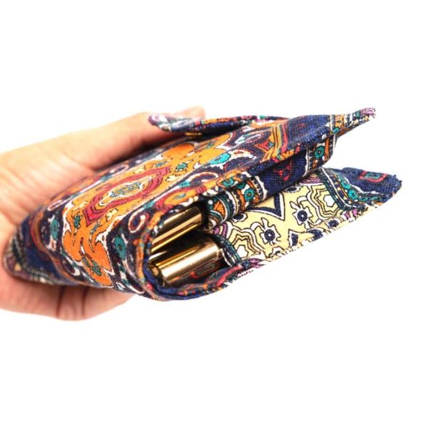 

storage bags 10-grid essential oil bag ethnic styl canvas 10ml bottle travel rolling organizer holder