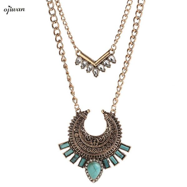 

pendant necklaces ethnic necklace multi layered hippie boho bohemian jewelry 2021 tribal chic, Silver