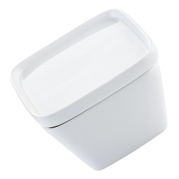 

dishes & plates 1pc square shape dipping bowl container sauce with lid (white)
