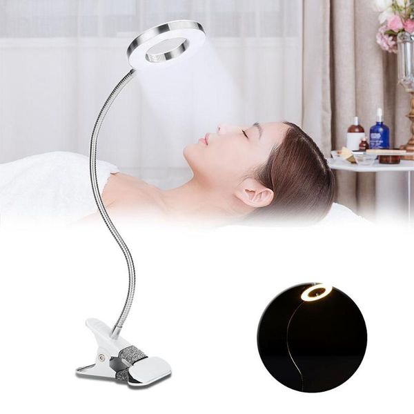 

clip-on desk lamp usb table eye protection led light bendable flexible reading for nail art makeup lamps