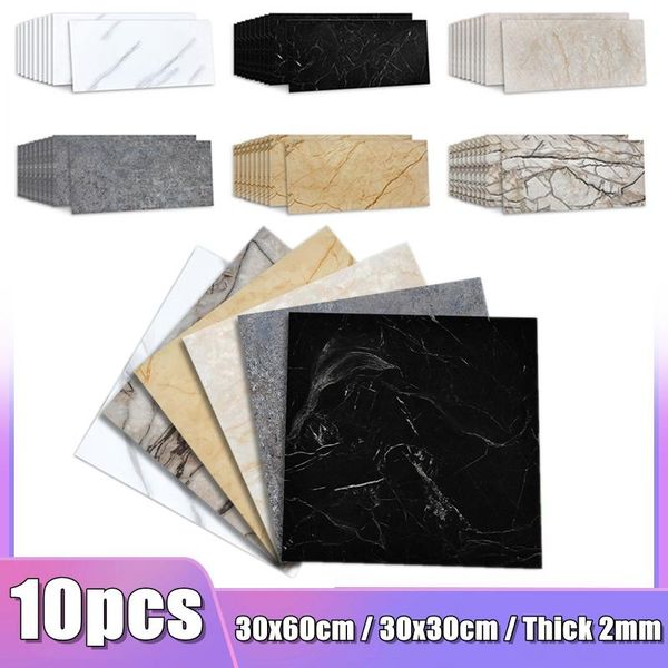 

wall stickers 10pcs marble grain floor soft sticker pvc self-adhesive waterproof paper for bathroom kitchen tile