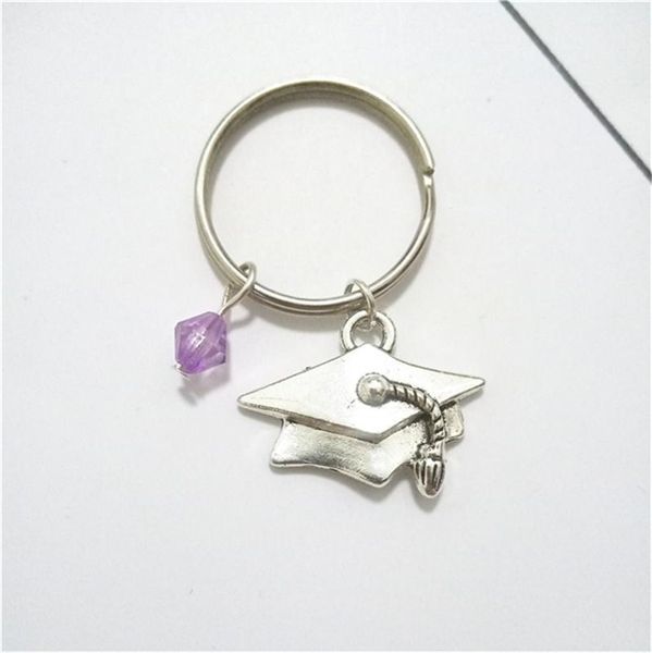 

keychains graduation hat keychain, birthstone, graduaiton jewelry, antique silver color cap 2021 gift