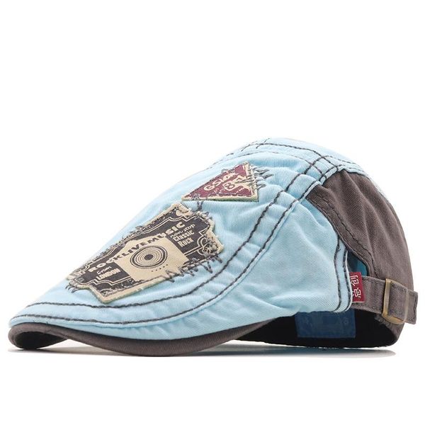 

beanies retro casual mens hats denim berets hat women washed cotton duckbill visors herringbone flat caps spring summer