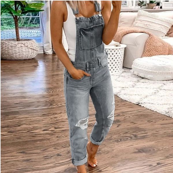 Jeans Station Europäische amerikanische Damen Trägerhose gebrochenes Wasser Waschen Körperhose Träger Damen Denim Damenmode schwarze Overalls für s9kf #