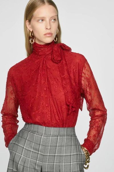 

women's blouses & shirts 2021 spring summer grand prix bow lace zaraing women blouse shirt sheining vadiming female orange clothes cdc, White