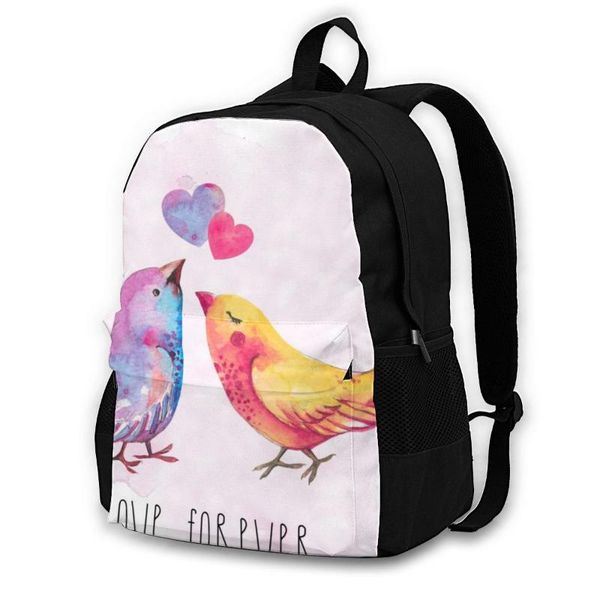 

backpack 2021 women shoulder bag fashion school for teenage girl backpacksbirds in love valentine's day hearts travel