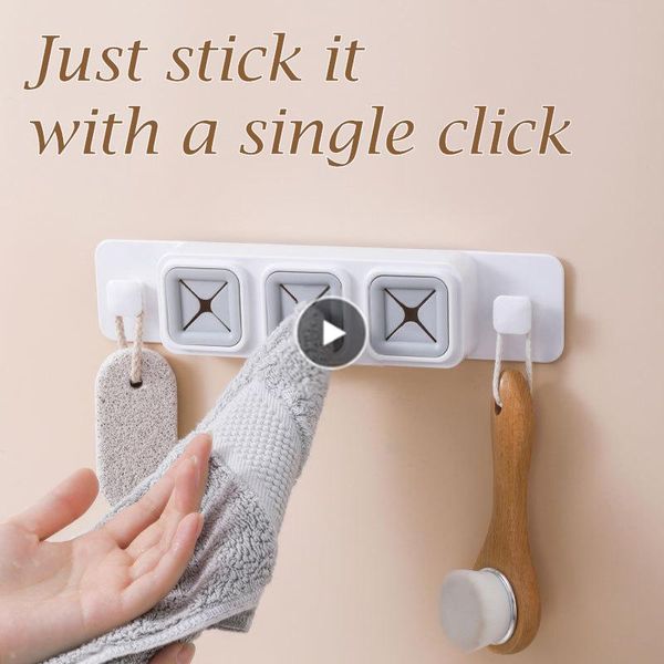 

three-hole towel ser storage perforated rag with two hooks kitchen gadgets organize multi-purpose hook abs & rails