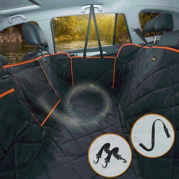 

dog car seat covers waterproof backseat dirt proof pet carrier orange mesh all season travel novelty cover size 137x147cm