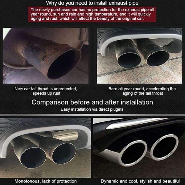 

2pcs stainless steel exhaust tip tail pipe for- 325i 328i 2006-2010 motorcycle system