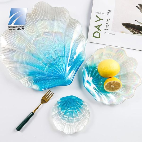 

storage bottles & jars creative dazzling glass plate home ion plated marine shell fruit european tray for the kitchen