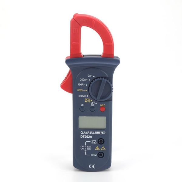 Мультиметровые DT202A AC DC напряжение зажима и ток -метр ЖК -дисплей Digital Multimeter Batellight Ohm Вольтметр