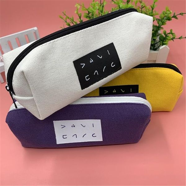 

pencil bags 1pcschool supplies creative men's zipper canvas pen bag large capacity student case