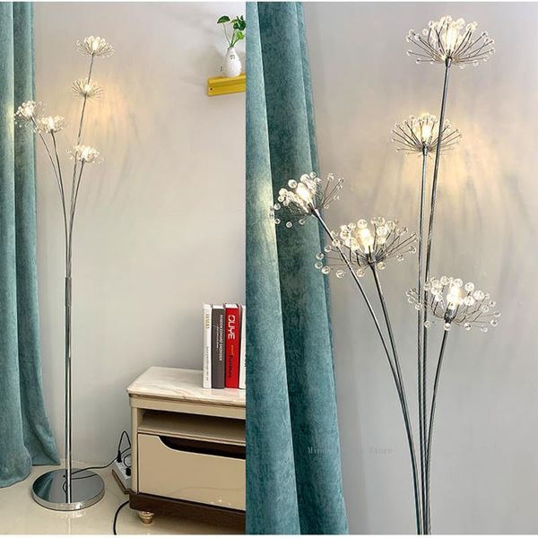 

nordic dandelion crystal floor lamp luxury personality standing lights living room bedroom bedside corner decoration lamps