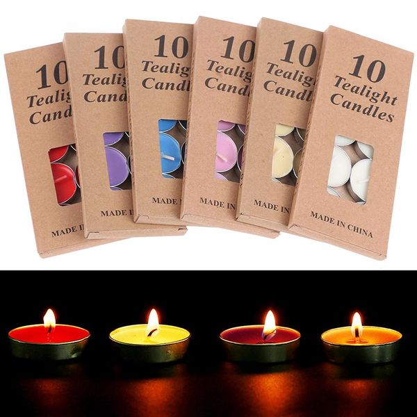 

pieces/set romantic tea wax candle birthday wedding party candlelight color candles