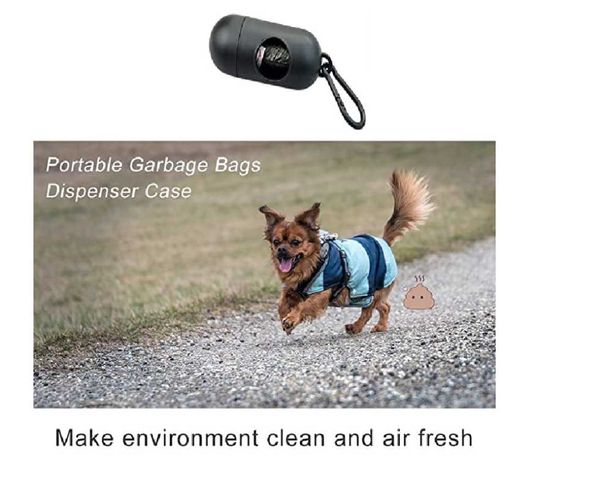 

portable design rubbish bags case pet dog poop holder garbage dispenser box clean-up bag carrier with 150pcs waste travel & outdoors