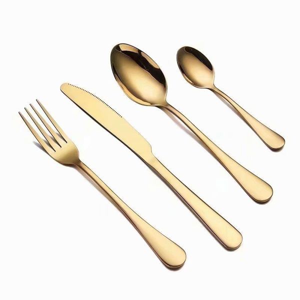 

spklifey cutlery forks knives spoons tableware gold set stainless steel fork spoon knife dining drop dinnerware sets