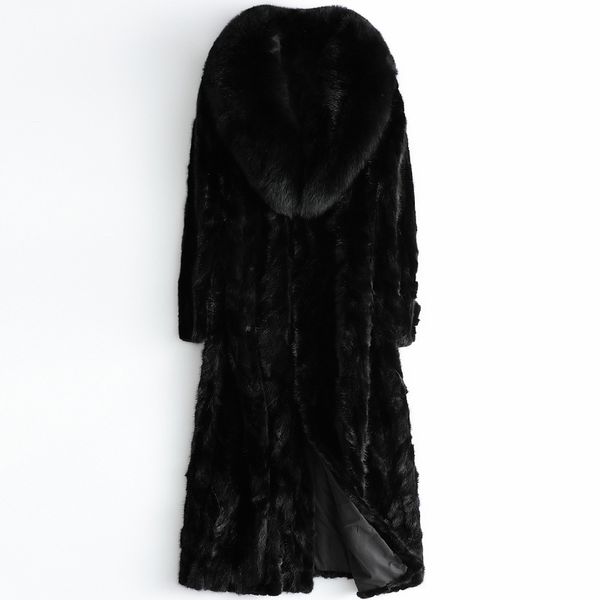 

mink fur sell fo x collar coat wvde, Black