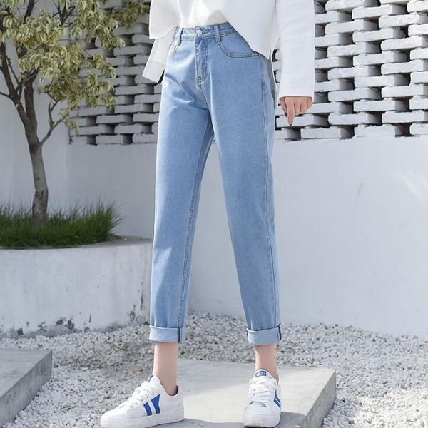 

women's jeans harem denim pants trousers for women fashion loose vintage mom boyfriend korean high waist ladies plus size, Blue