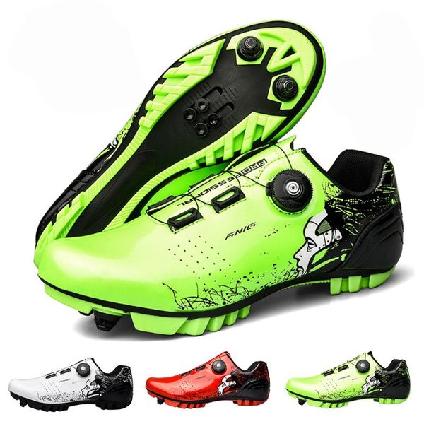 

cycling shoes sneakers men mountain luminous road bicycle professional ultralight 36-47 footwear, Black