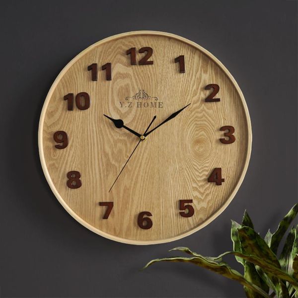 

wall clocks 16inch solid wood large clock creative living room bedroom silent nordic modern minimalist decorative