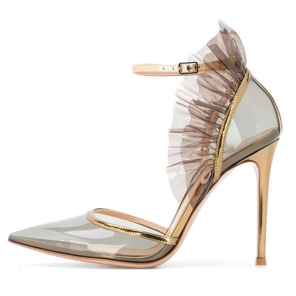 

sandals spring and summer ladies sandals transparent pvc stilettos fashion banquet single shoes large size can be customized, Black