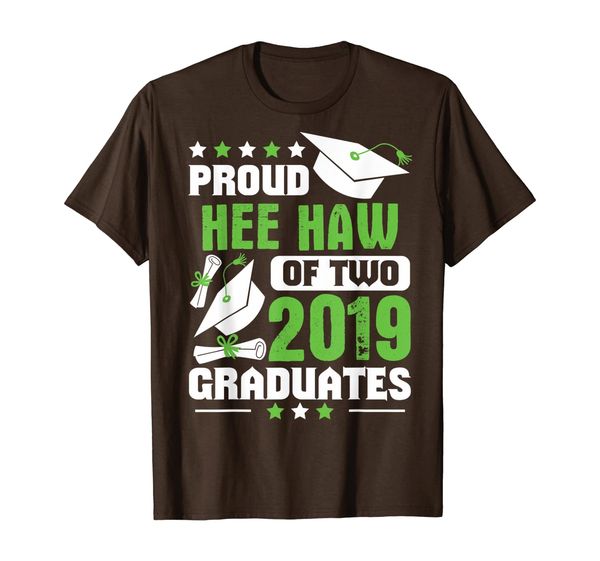 

proud hee haw of two 2019 graduates t-shirt, White;black