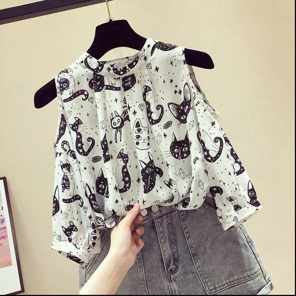 

womens shirt summer women shirts kawaii white lace blouses fashion office ladies slim short sleeve chiffon female blusas mujer