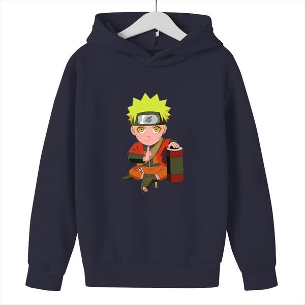 

cute cartoon anime sasuke fashion hoodie boys girls casual sakura harajuku street kids jacket clothes, Black